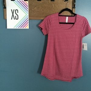 NWT Pink stripped XS LuLaRoe Classic T